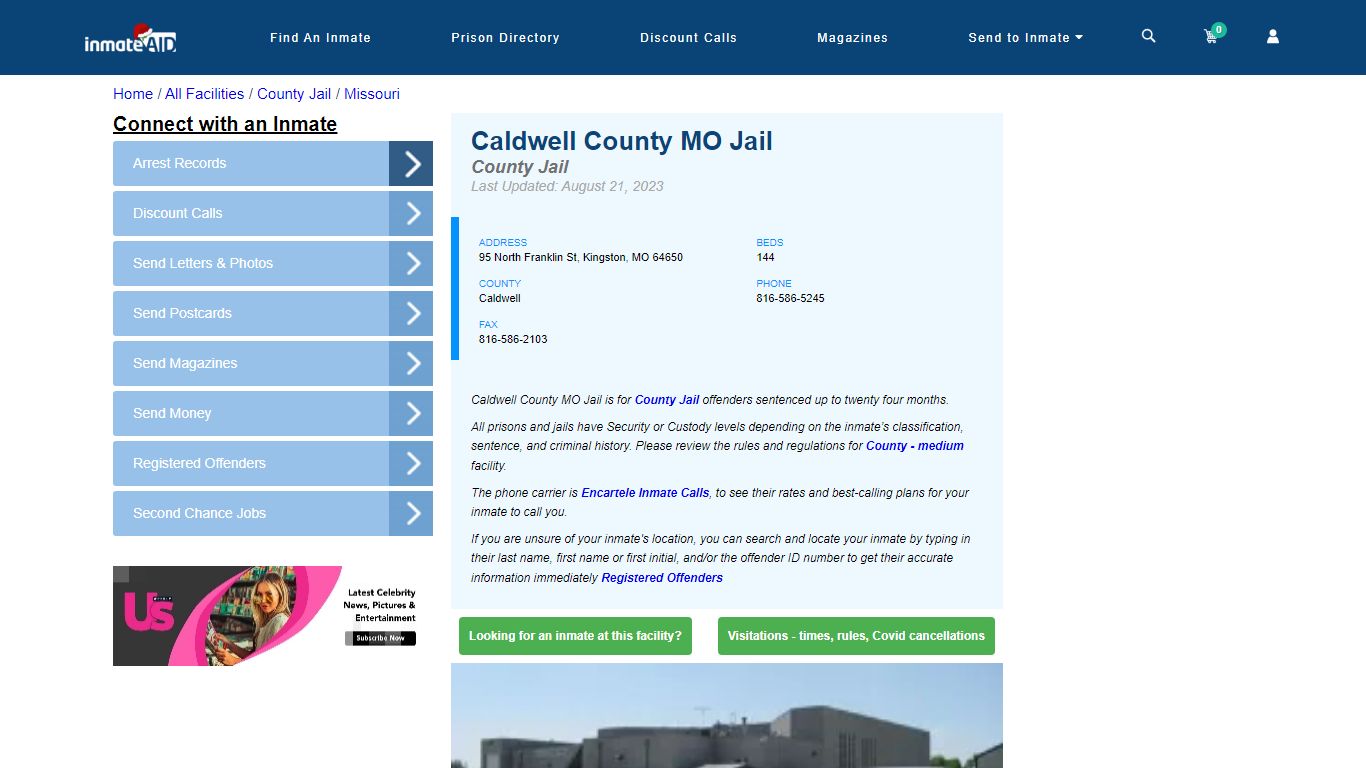 Caldwell County MO Jail - Inmate Locator - Kingston, MO