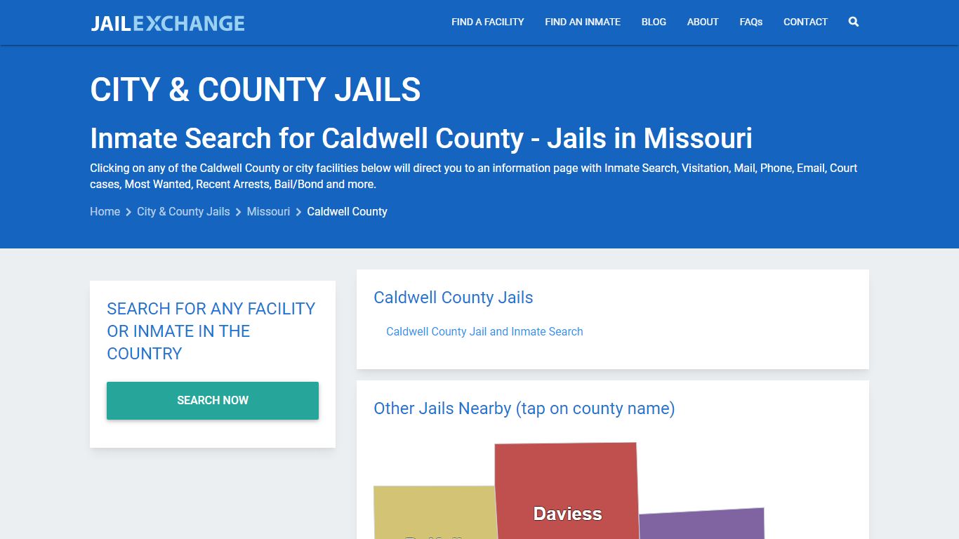 Inmate Search for Caldwell County | Jails in Missouri - Jail Exchange