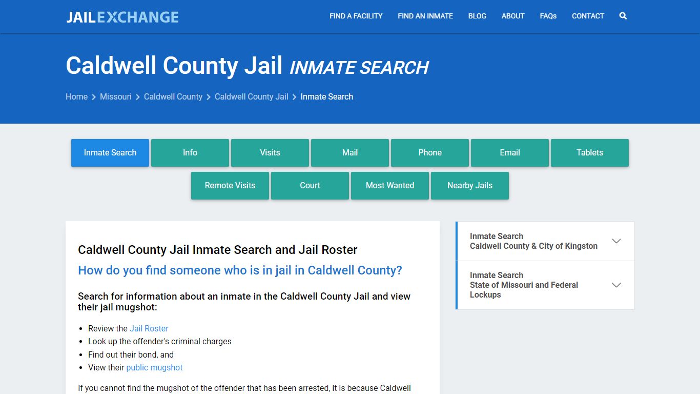 Inmate Search: Roster & Mugshots - Caldwell County Jail, MO