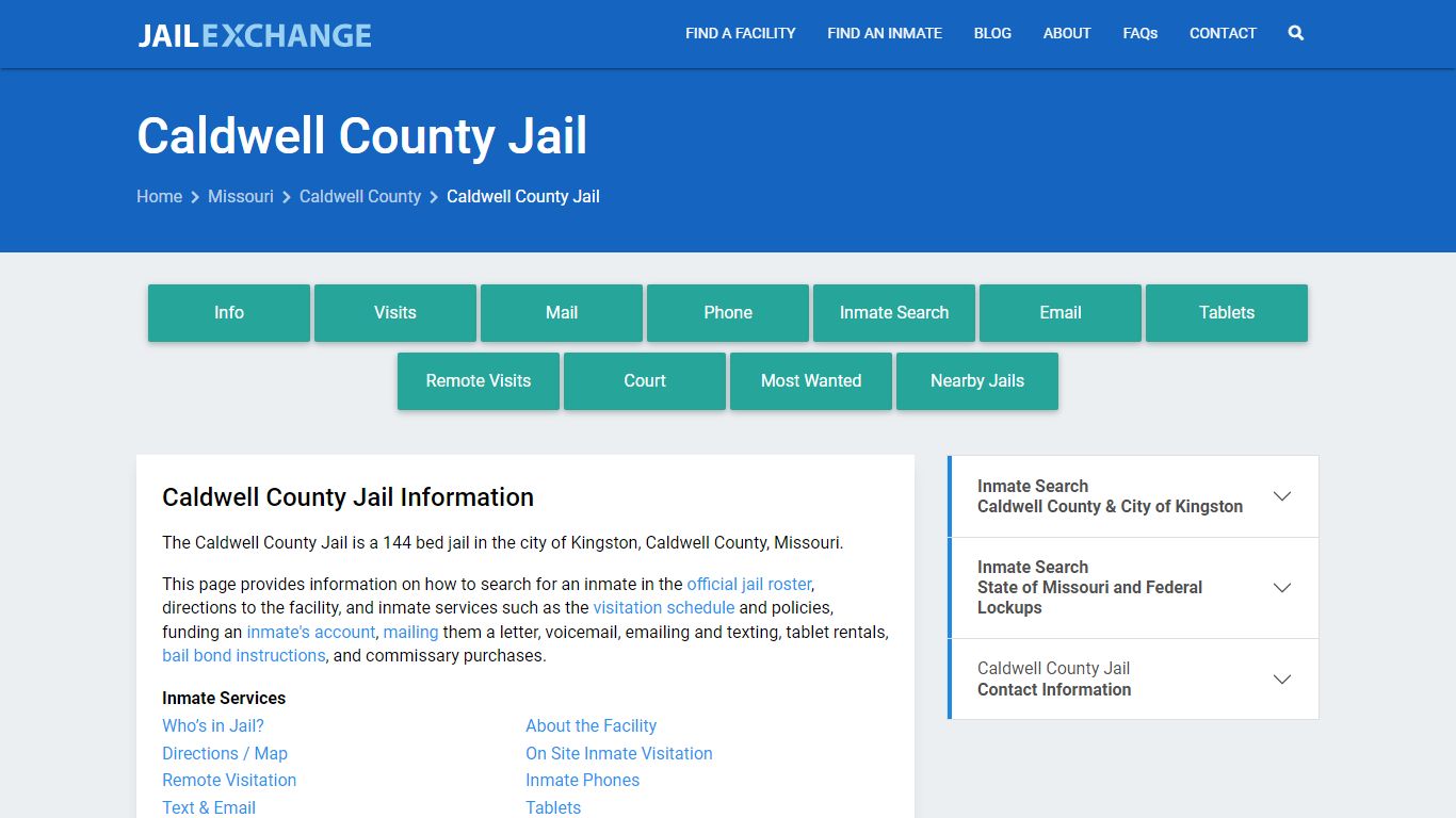 Caldwell County Jail, MO Inmate Search & Services